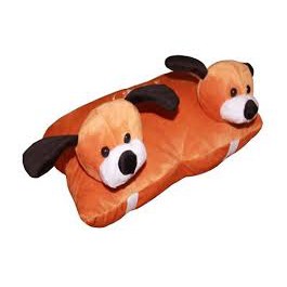 Gối Đi Xe Máy Cho Bé 2 Đầu Thú chó nâu