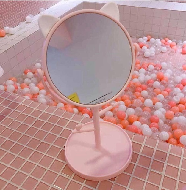 GƯƠNG TAI MÈO ĐỂ BÀN XOAY 360 ĐỘ