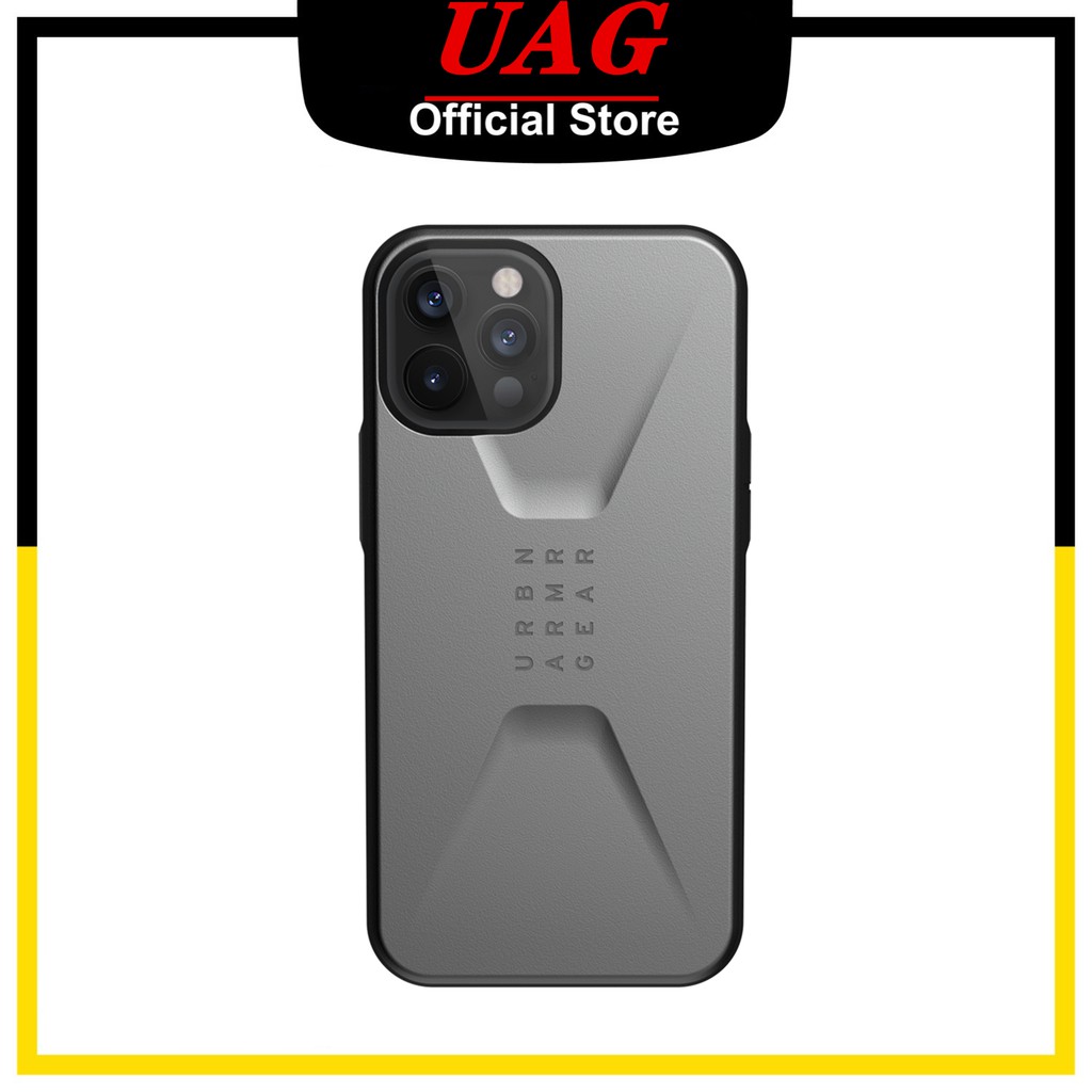 UAG Civilian Series Phone Ốp lưng iphone 12 Pro Max / 12 Pro / 12 / 12 Mini Protective Cover with Sleek Ultra-Thin Military Drop Tested Ốp lưng iphone Casing - Silver