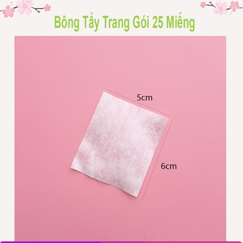 Bông Tẩy Trang Mini Bỏ Túi Du Lịch - Bông tẩy Trang Gói 25 Miếng Xinh Xắn