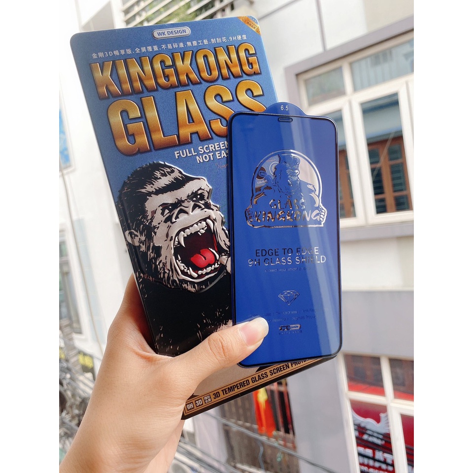 Kính Cường Lực KingKong Chính Hãng Full Màn Cho Iphone 7/8Plus X Xr Xsmax 11 11pro 11promax 12pro 12promax