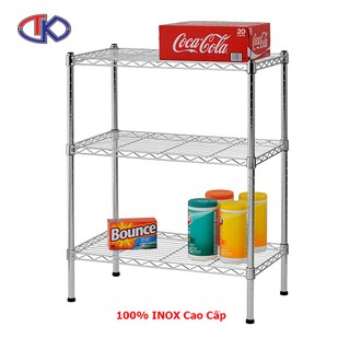 Giá để đồ đa năng 3 tầng inox lắp ráp