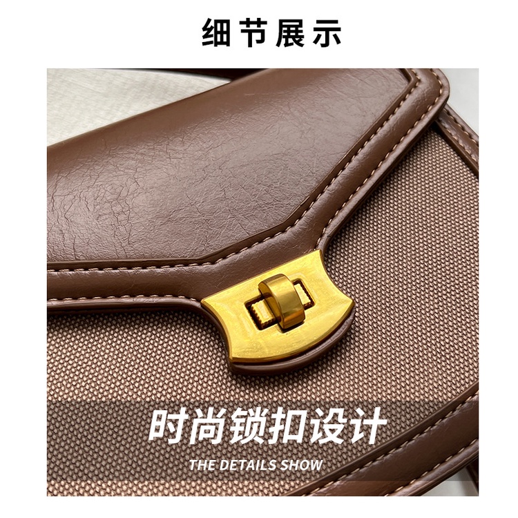 Túi Đeo JASMIN NOIR chéo bằng vải oxford có khóa phong cách cổ điển dành cho nữ