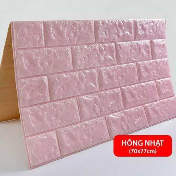 [Xả Kho] Giấy dán tường 3D giả gạch khổ lớn 70 x 77cm loại 5mm chống nước chống ẩm tiêu âm có keo dán tự dính