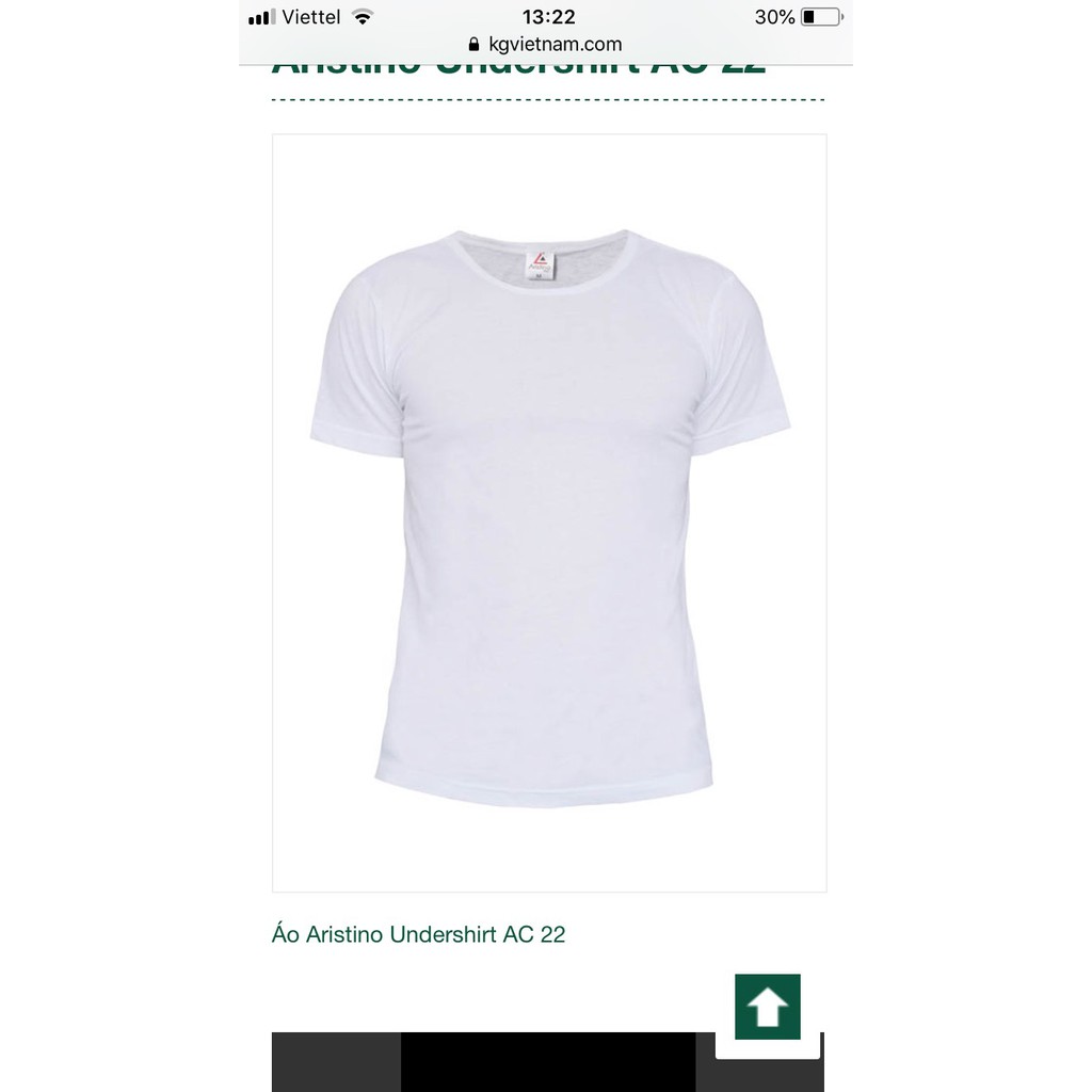 Áo T shirt trắng Aristino sale AC22 cotton dáng suông mềm mát