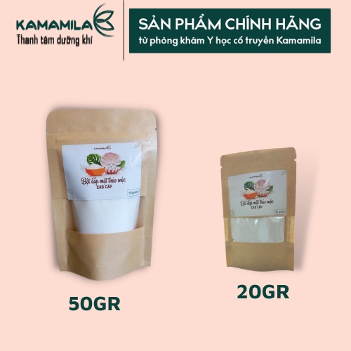 Bột Đắp Mặt Thảo Mộc Cao Cấp Kamamila - Hỗ trợ sẽ khít lỗ chân lông, ngừa thâm, làm sáng da, dưỡng ẩm Túi 20 gram