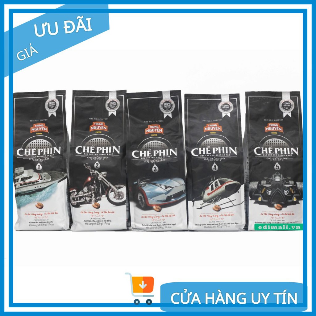 [CÓ TEM] Cà phê Chế Phin 1 - 2 - 3 - 4 - 5 Trung Nguyên - gói 500g - Cà phê pha phin