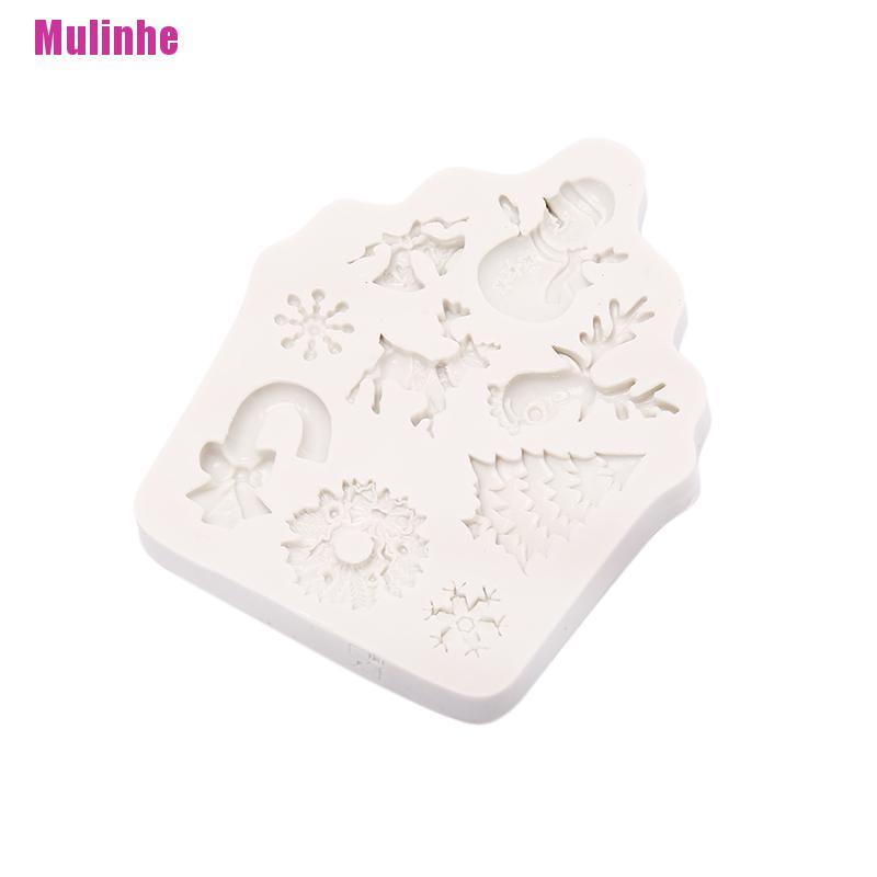 Khuôn Silicone Tạo Hình Làm Bánh Kẹo Hình Cây Thông / Người Tuyết / Tuần Lộc / C