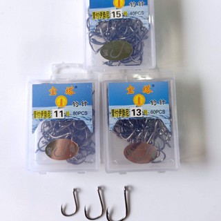 Hộp lưỡi câu đơn 100 lưỡi tháp xanh dương y hình