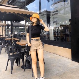 Croptop dây rút thêu