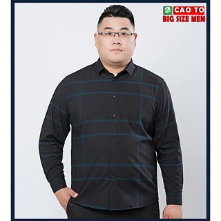 Áo Sơ Mi Caro Đen Dài Tay Big Size 2XL 3XL 3XL 4XL 5XL 6XL 7XL