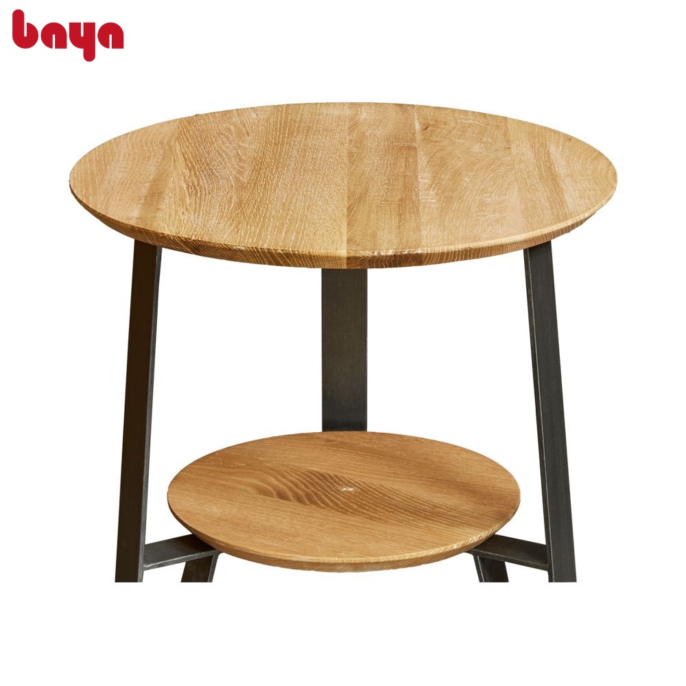 Bàn Góc BAYA CARINE Gỗ Sồi MDF Khung Sắt Sơn Tĩnh Điện Màu Gỗ Sáng Trang Nhã 5277