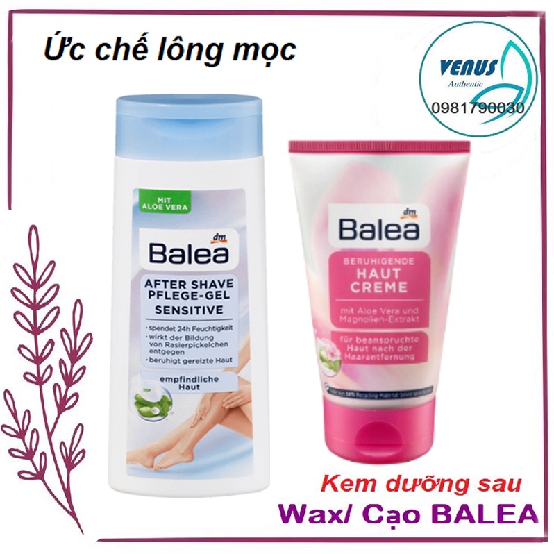 Kem ức chế mọc lông Balea Đức - Dưỡng da sau wax cạo lông dành cho da thường & da nhạy cảm