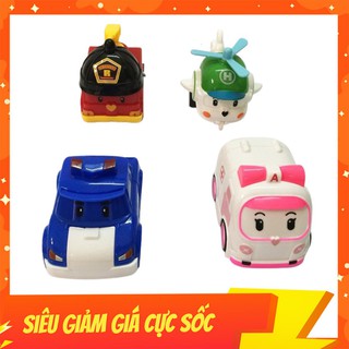 Đồ Chơi Bộ 4 Xe PoLi Chạy Đà - Gồm 4 Nhân Vật Dễ Thương, Màu Sắc Sặc Sỡ, Nhựa Siêu Bền