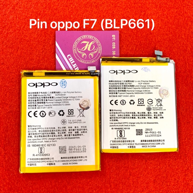 Pin oppo F7 kí hiệu trên pin BLP661 zin-mới 100%