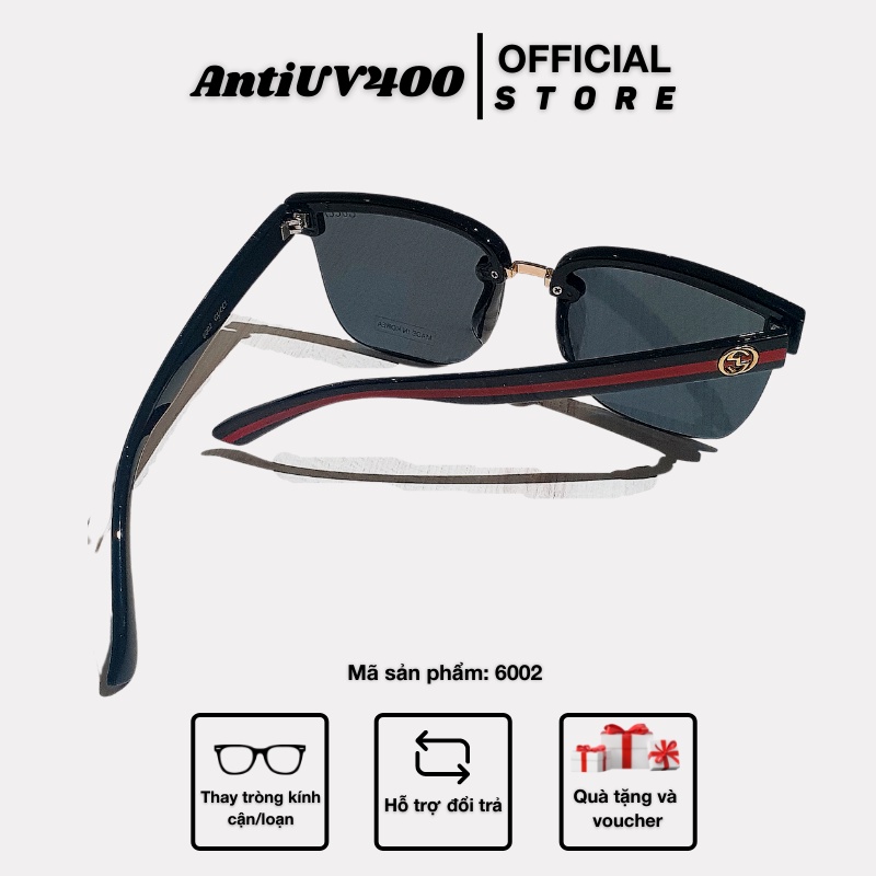Kính Mát Mắt Vuông Tràn Viền Chống Tia UV Bảo Vệ Mắt 6002
