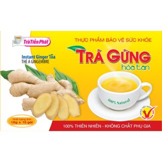 Combo 10 hộp trà gừng hoà tan tiến phát 10 gói * 10gr