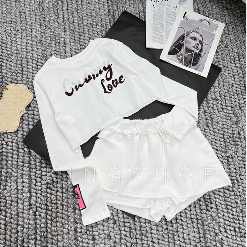 Set Phông Croptop Dài Tay L1