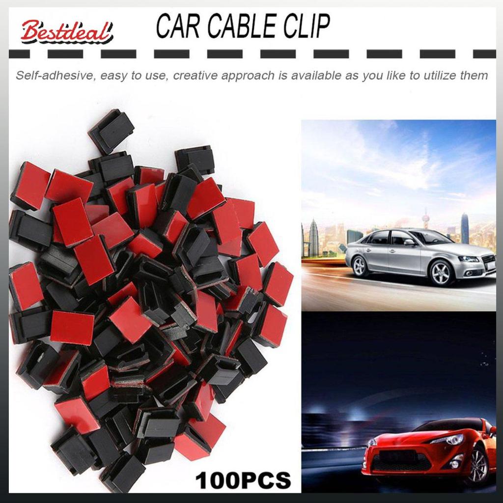 【Hàng sẵn sàng】【COD】100 Pcs Adhesive Cable Clips Wire Clamps Car Cable Organizer Cord Tie Holder | BigBuy360 - bigbuy360.vn