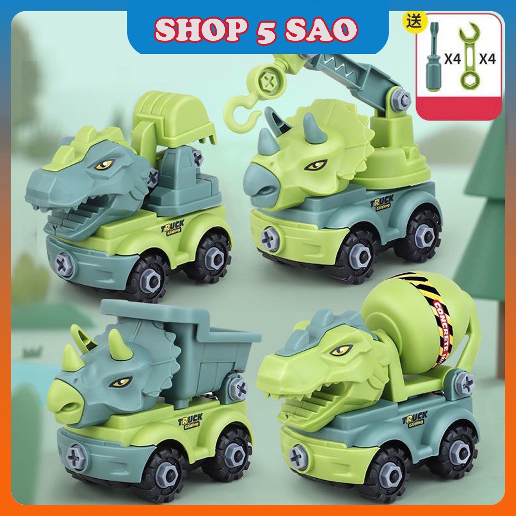 Đồ Chơi Xe Khủng Long Lắp Ráp Kèm Tua Vít