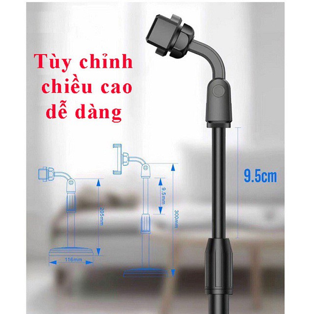 [Freeship] Giá đỡ điện thoại Microphone Stands, kẹp chống lưng 360 ,đế chân tròn để bàn, gia do tiện lợi đa năng