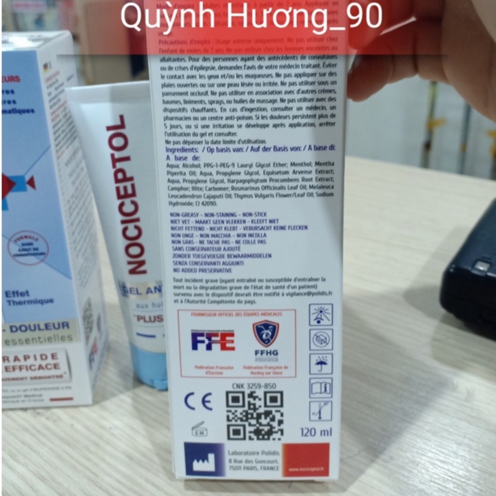 NOCICEPTOL GEL bôi giảm đau tại chỗ của PHÁP