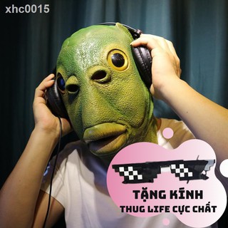 (HÀNG CÓ SẴN) Mặt Nạ Hóa Trang Đầu Cá xanh hóa trang Halloween (Chơi Tết cực Chât)