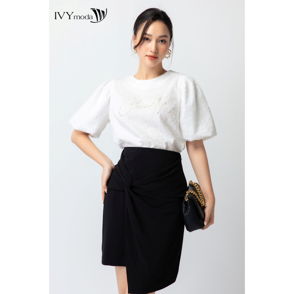 Chân váy bút chì xoắn nút IVY moda MS 30M6800