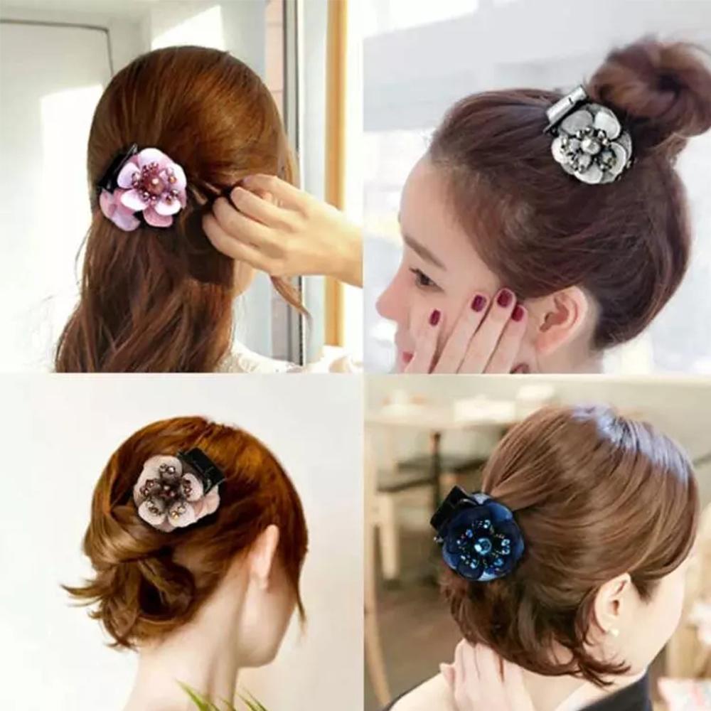 IVORY Kẹp Tóc Hình Hoa Đơn Giản Phong Cách Retro Hàn Quốc Cho Nữ