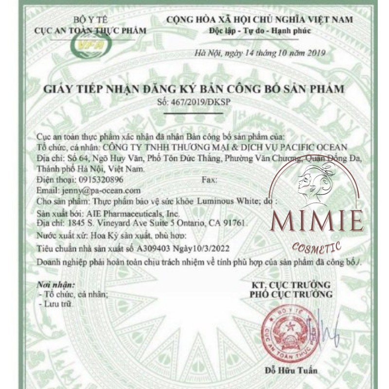 [CHÍNH HÃNG] VIÊN UỐNG LUMINOUS EXTRA WHITE TRẮNG DA, MỜ NÁM, GIẢM THÂM SẠM, CHỐNG LÃO HÓA | BigBuy360 - bigbuy360.vn