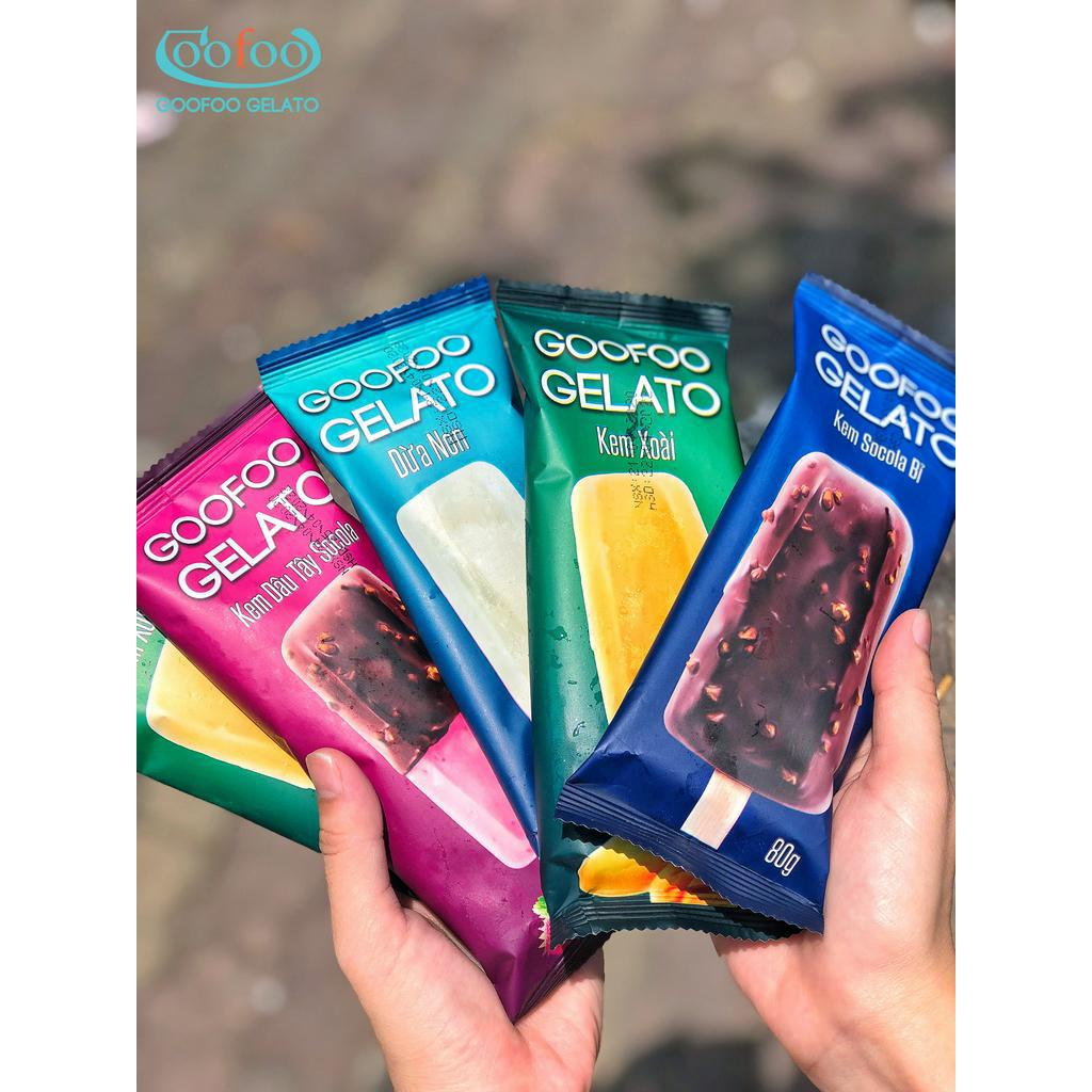 [ Cà-Lem Giải Nhiệt Cuộc Sống ] Hộp 8 Cây Kem Que Goofoo Gelato Sản Xuất Theo Công Nghệ Của Ý