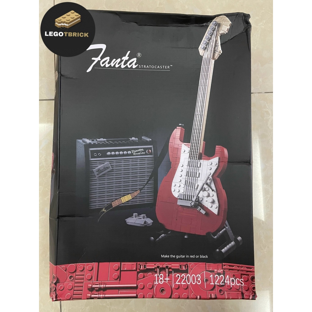 Đồ chơi lắp ráp mô hình thông minh Guitar điện FENDER - Lego xếp hình cây đàn Guitar điện đỏ - Tbrick - nonlego