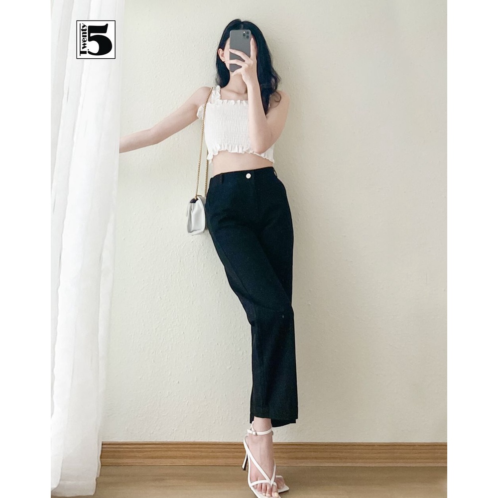 Áo hai dây dáng ôm ngắn bo chun co dãn năng động Twentyfive 4135