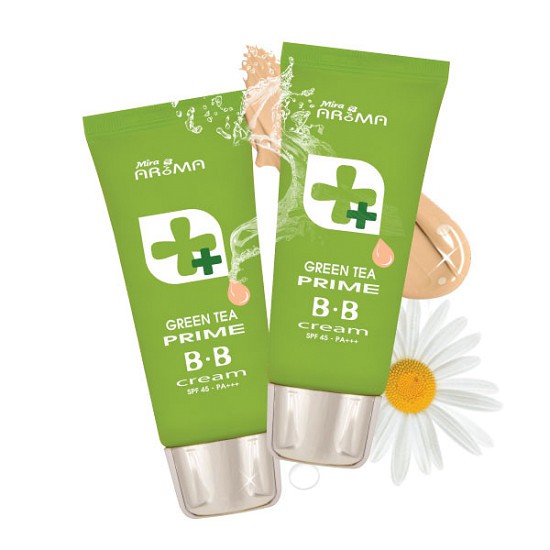 [Chính hãng] Kem Nền BB Cream Trà Xanh MIRA AROMA Green Tea Prime