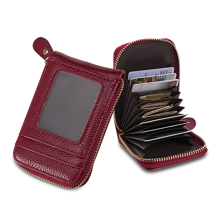 Ví Da PU Đựng Thẻ / Tiền Xu Có Khóa Kéo Cho Nữ