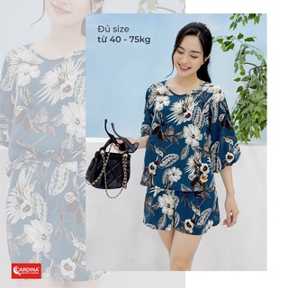 Đồ bộ nữ 𝐂𝐀𝐑𝐃𝐈𝐍𝐀 chất lụa mango cao cấp áo tay lỡ quần đùi họa tiết hoa 2mf09