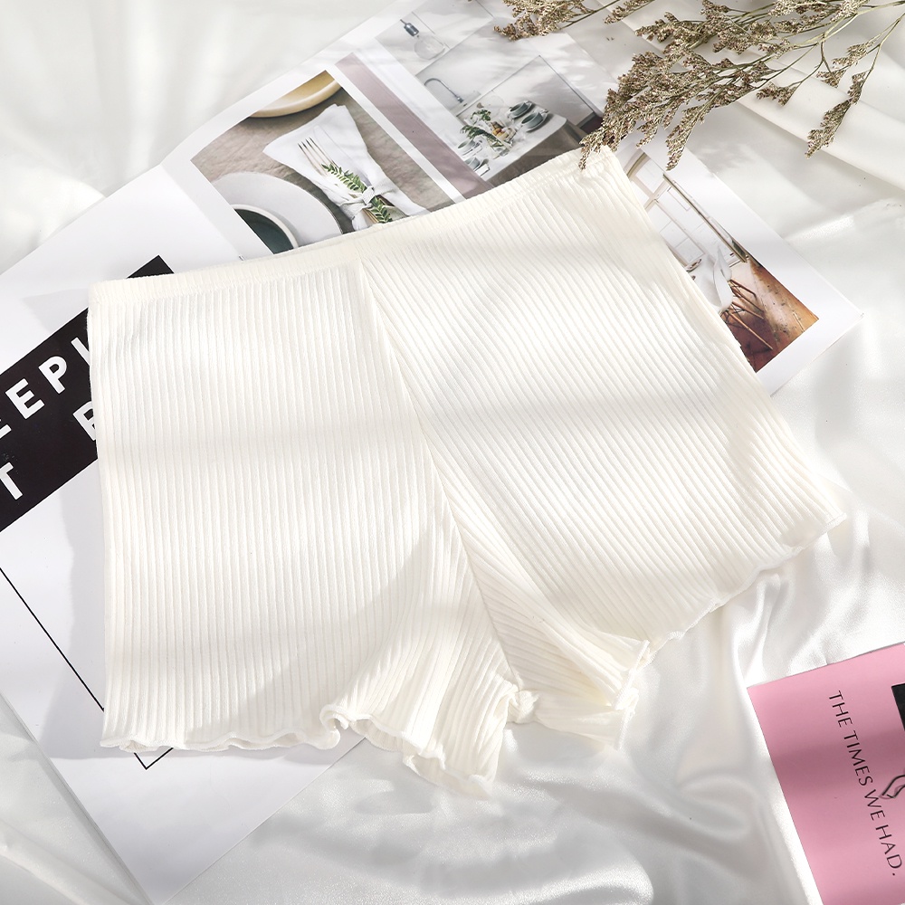 Quần lót boxer LEVAO vải cotton phối ren thời trang cho nữ