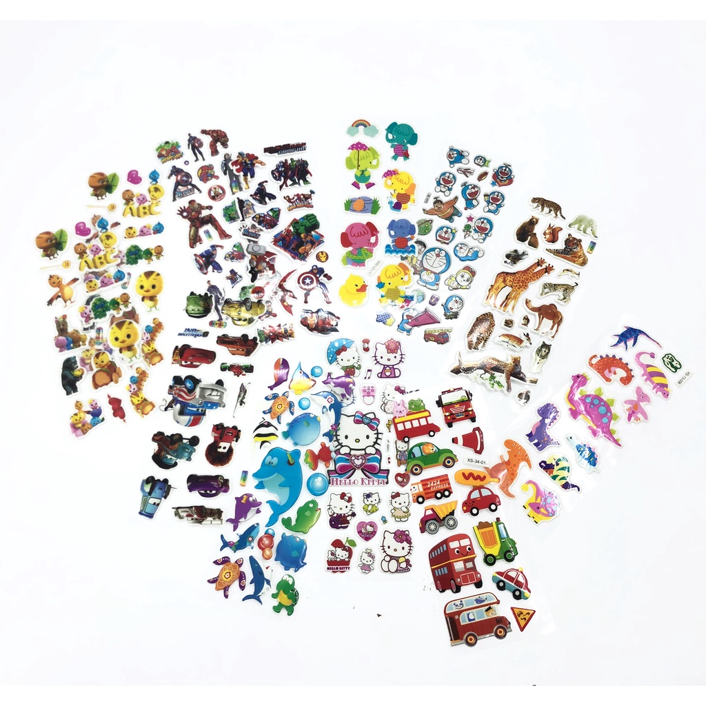Quà tặng cho bé BAPKIDS Sticker dán hoạt hình 3D nổi nhặt ngẫu nhiên