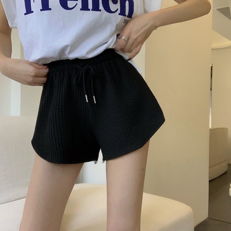 Quần ngắn ống rộng Lưng Thun Phong Cách Hàn Quốc Dành Cho Nữ
