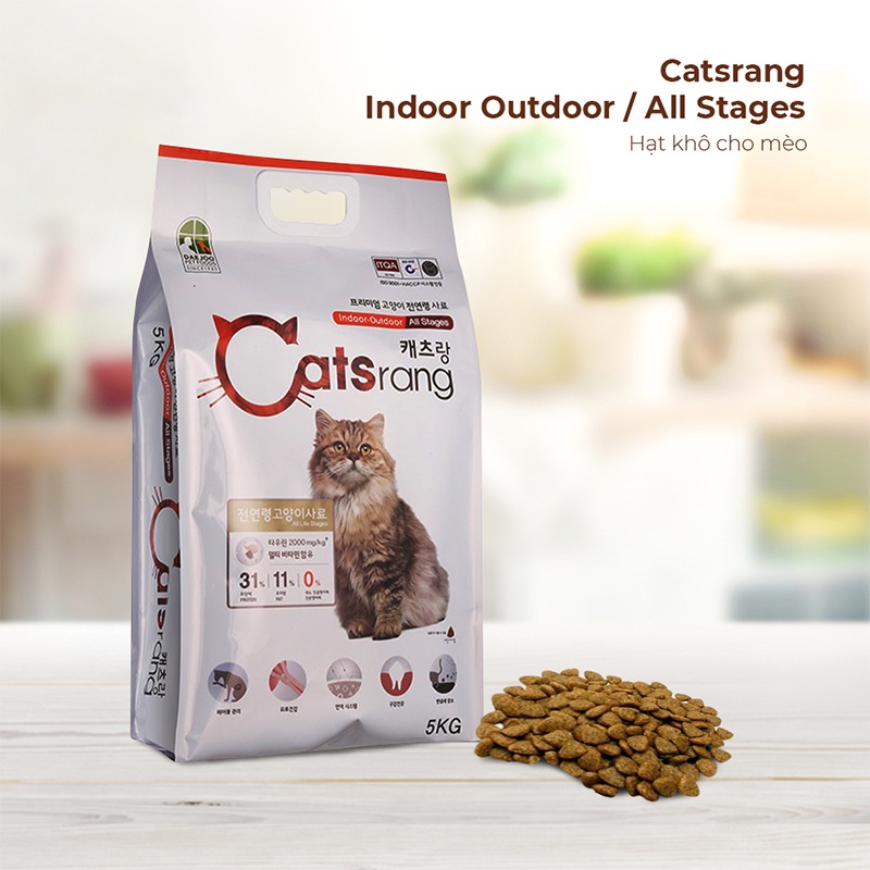 Thức ăn cho mèo hạt Catsrang dành cho mèo mọi lừa tuổi gói chiết 500g