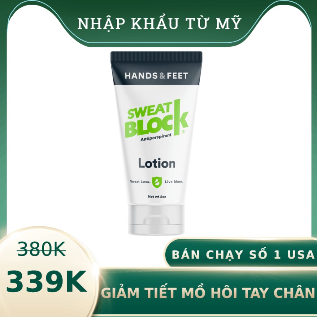 Kem Dưỡng Da Ngăn Mồ Hôi Chân Tay SweatBlock Giảm Tiết Mồ Hôi Khử Mùi Hôi Hiệu Quả Ngay Lần Đầu Tiên Sử Dụng