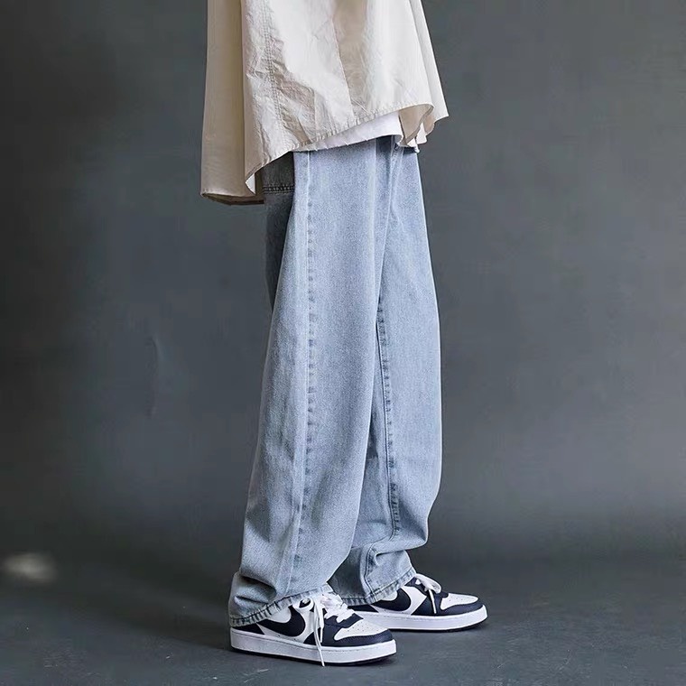 Quần baggy jean nam, nữ ống suông rộng , quan baggy nam phong cách Hàn Quốc  chất rin dày dăn hot trend 2022