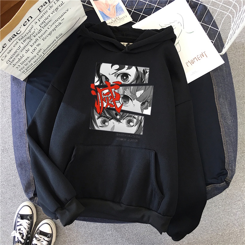 Áo hoodie in họa tiết anime Demon Slayer phong cách Harajuku Nhật Bản thời trang unisex - Kimetsu No Yaiba