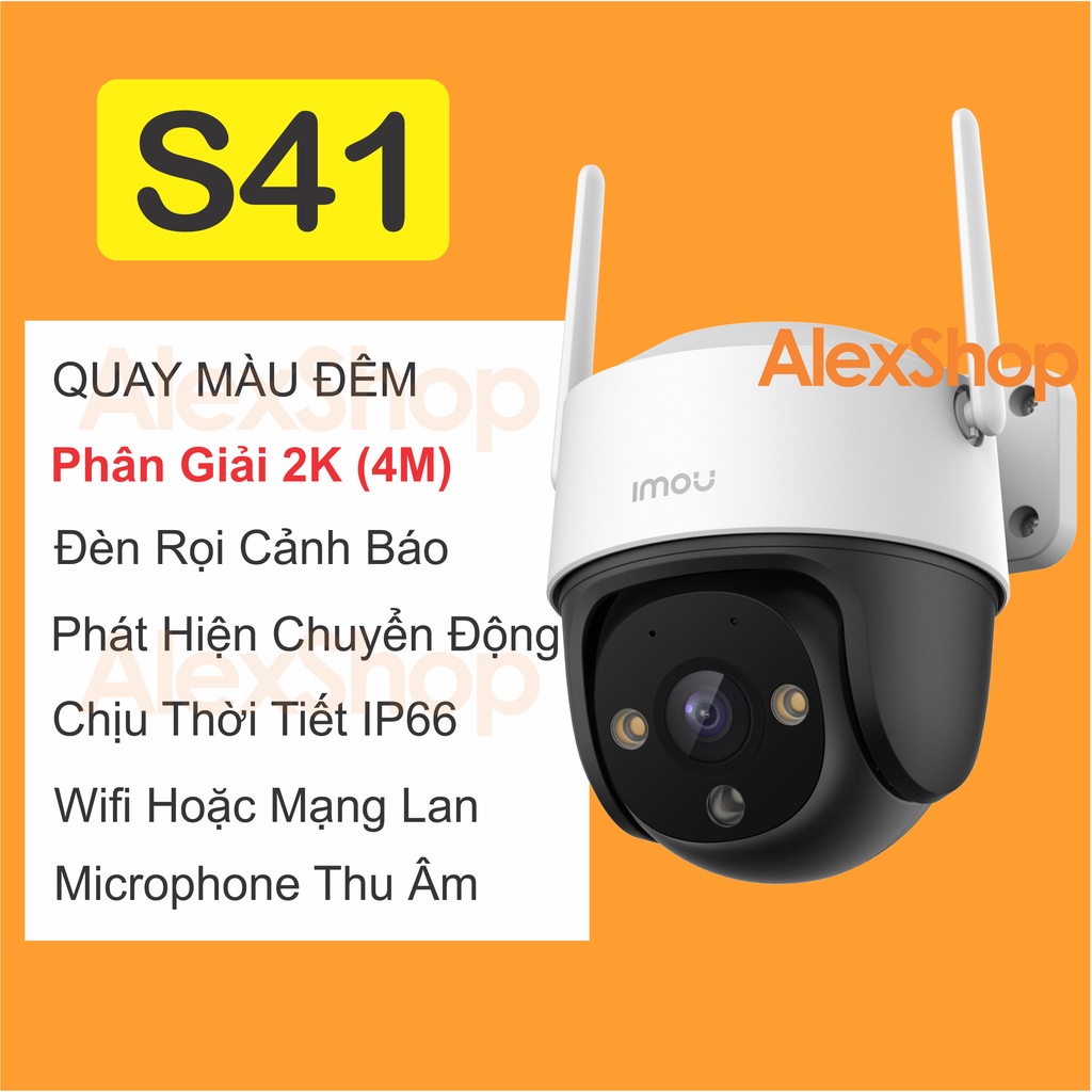 [Chính Hãng] Camera Imou S41 / S21 4M 2M Ngoài trời Thông Minh Xoay 360 Nhỏ Gọn Zoom 3x Xoay 360 Độ