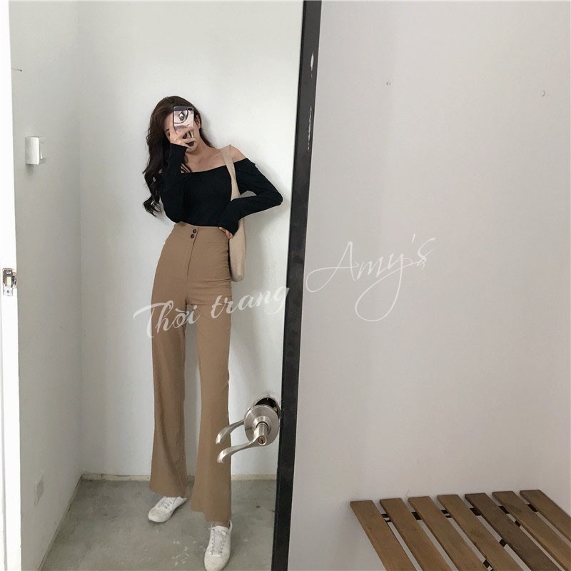 Quần ống loe lưng cao 🦋FREESHIP🦋 tôn dáng chất xịn - Thời trang Amys | BigBuy360 - bigbuy360.vn