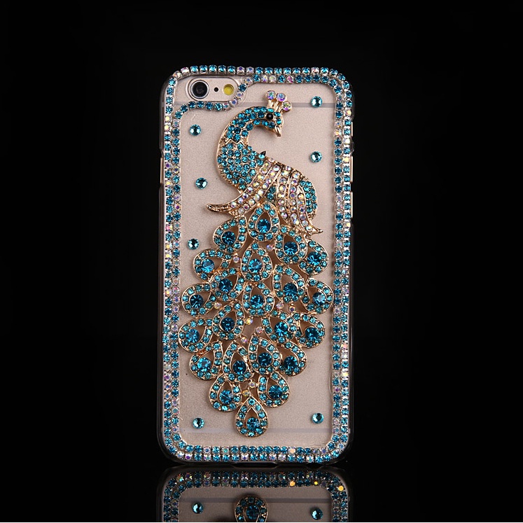 Bao Da Điện Thoại Đính Đá Hình Chim Công Cho iphone 11 12 13 14 pro max ip 15 pro max plus Ốp