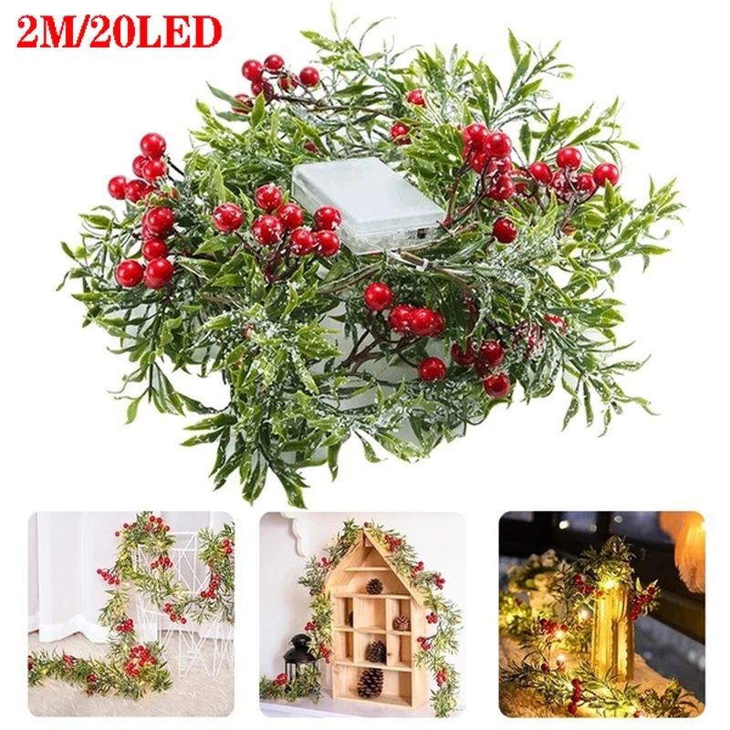 Dây đèn led hình quả thông nhân tạo trang trí giáng sinh độc đáo