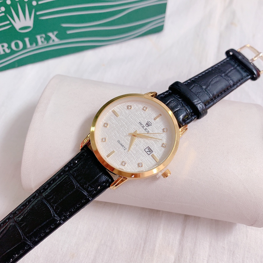 Đồng hồ nam Rolex mặt hạt xoàn dây da cao cấp cho nam giới Kim Kim sang trọng lịch lãm | BigBuy360 - bigbuy360.vn