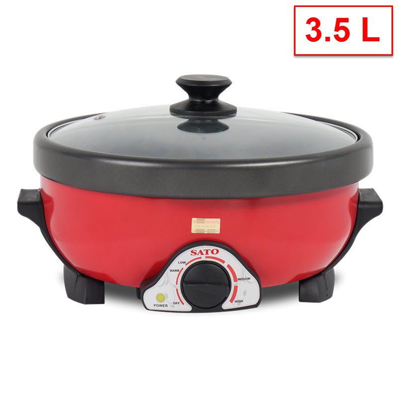 Nồi nấu lẩu,Nồi lẩu điện đa năng SATO 35NL31 Lẩu, Chiên. Xào, luộc... Dung Tích 5L/ 3.5L, bảo hành 12 tháng.