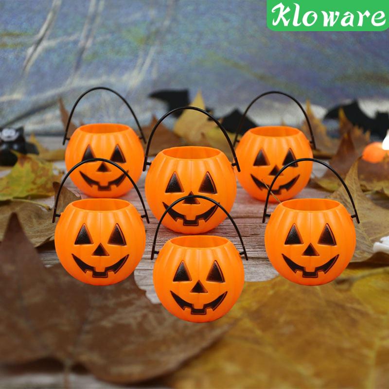 Set 6 Giá Đỡ Kẹo Hình Quả Bí Ngô Trang Trí Halloween